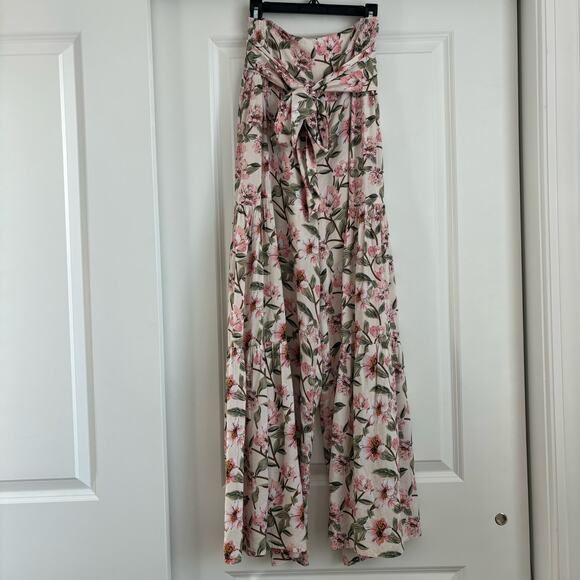 Jodiful Floral High Waist Ultra Wide Leg Flowy Pants Sz S - Picture 3 of 13